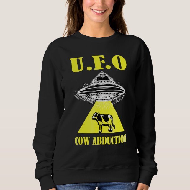 Sweatshirt Alien Ufo Cow Enduction Espace Alien (Devant)