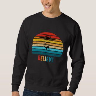 Sweatshirt Alien Ufo Croire Chèvre Rétro Vintage Mens Enfants