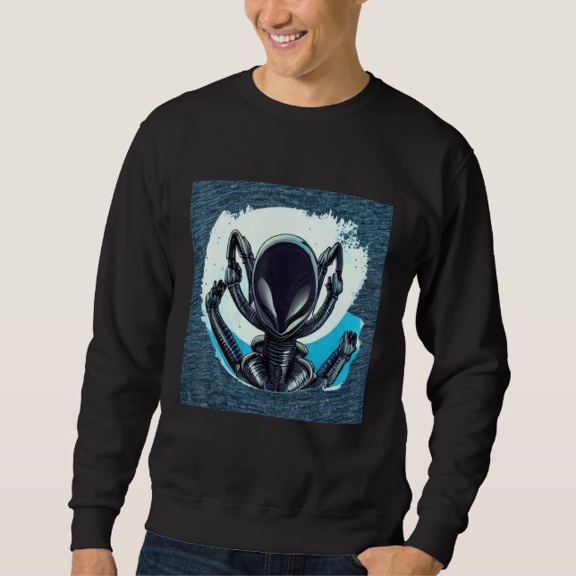 Sweatshirt Alien UFO UAP 51 area grey out of this world creat (Devant)