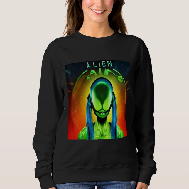Sweatshirt Alien UFO UAP 51 area grey out of this world creat (Devant)
