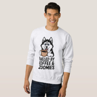 Sweatshirt Alimenté Par Café & Zoomies Drôle Amoureux des chi