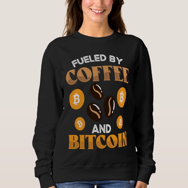 Sweatshirt Alimenté par le café et la crypto-monnaie Blockcha (Devant)