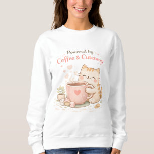 Sweatshirt Alimenté par le café et la gentillesse Chaton Mign