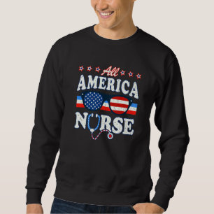Sweatshirt All America Nurse Stethoscope Docteur Médicale Lpn