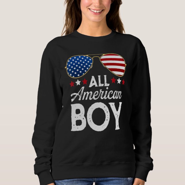 Sweatshirt All American Boy Independence Day Us Drapeau Sungl (Devant)