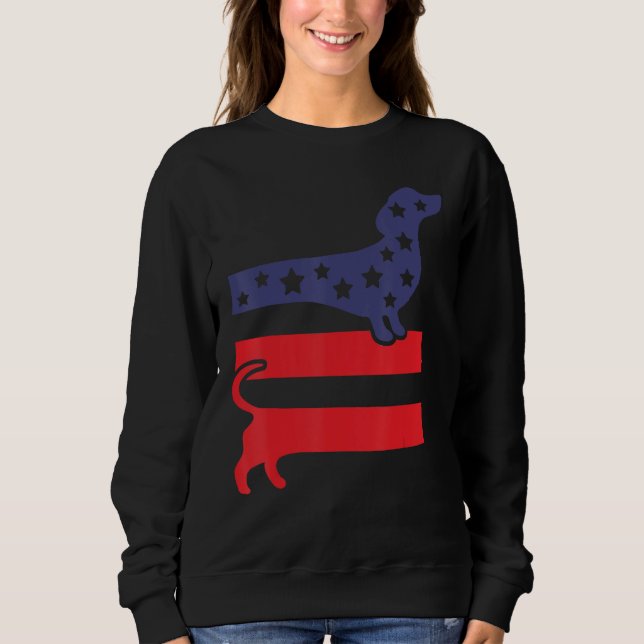 Sweatshirt All American Dog Mom Dog Dad 4th Of July USA Flag  (Devant)