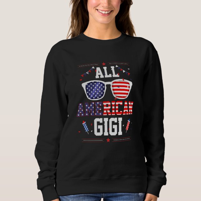Sweatshirt All American Gigi 4th of July US Flag Sunglasses F (Devant)