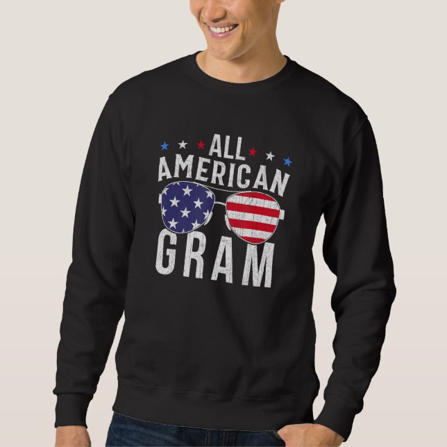 Sweatshirt All American Gram USA Flag Sunglasses 4th Of July  (Devant)