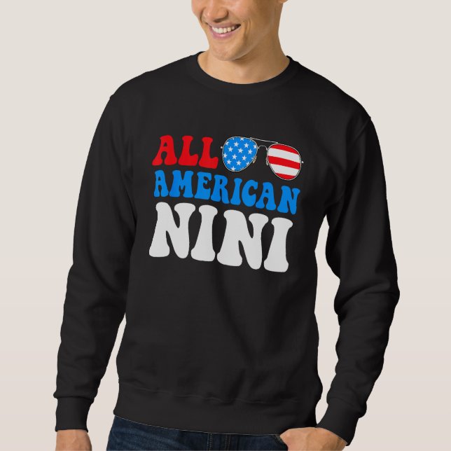 Sweatshirt All American Nini American Flag 4th of July Patrio (Devant)