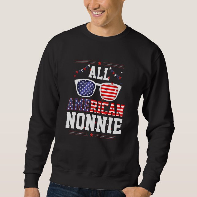 Sweatshirt All American Nonnie 4th of July US Flag Sunglasses (Devant)