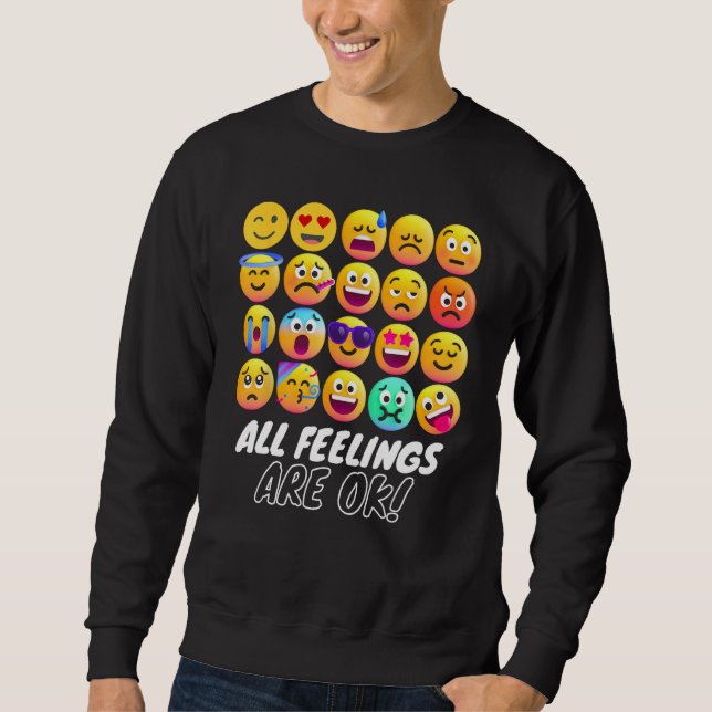 Sweatshirt All Feelings Are Okay Mental Health Counselor Psyc (Devant)