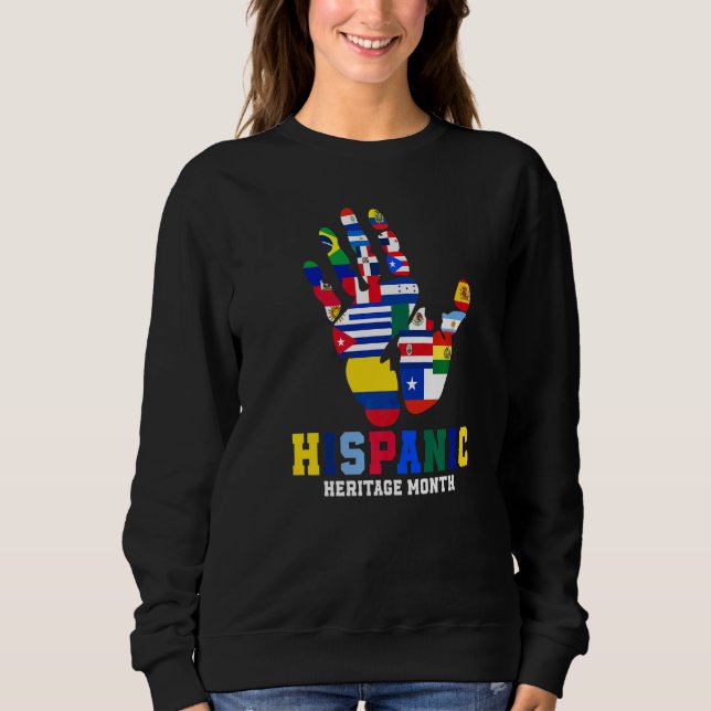 Sweatshirt All Latino Countries Flags Hispanic Heritage Month (Devant)