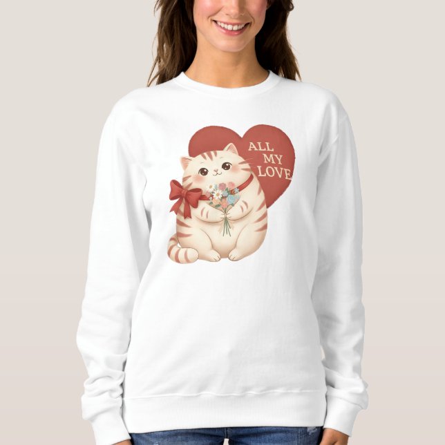 Sweatshirt All My Love Tabby Cat (Devant)