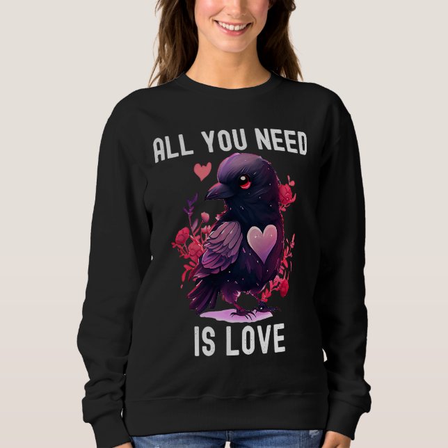 Sweatshirt All you need is love with heart Valentine's Day (Devant)