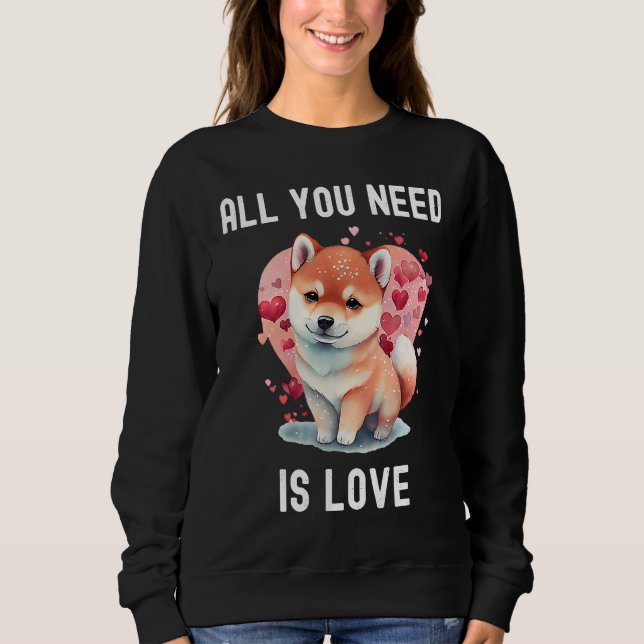 Sweatshirt All you need is love with heart  Valentine's Day (Devant)