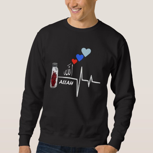 Sweatshirt ALLAH HEART FOR MUSLIM PEOPLE  for ramadan and eid (Devant)