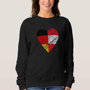 Sweatshirt Allemagne Autriche Coeur Allemand Drapeau autrichi