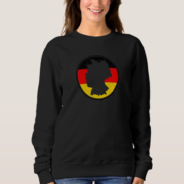 Sweatshirt Allemagne Carte drapeau allemand Vintage (Devant)