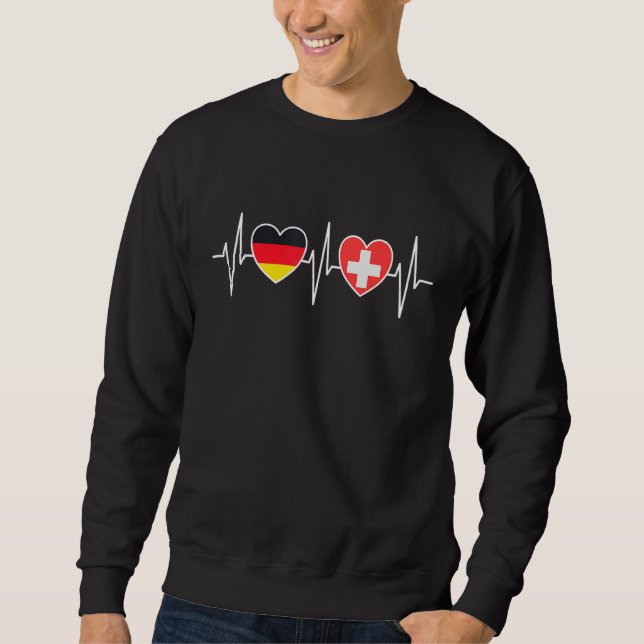 Sweatshirt Allemagne Et Suisse Drapeaux Suisse Allemands (Devant)
