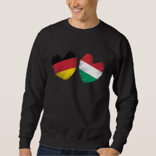 Sweatshirt Allemagne Hongrie Cœur Drapeau allemand Drapeau ho