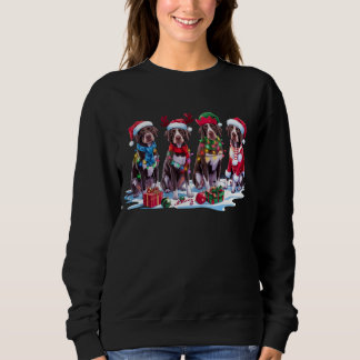 Sweatshirt Allemand Pointer Santa chapeau bois elfes Noël
