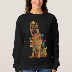 Sweatshirt Allemand Shepard Noël Arbre Éclairage Noël Gif