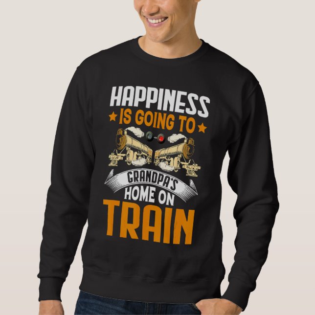 Sweatshirt Aller à Grand-père's On Train Trains Engineer Grap (Devant)