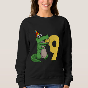 Sweatshirt Alligator 9e anniversaire 9 ans Ancien Crocodile A