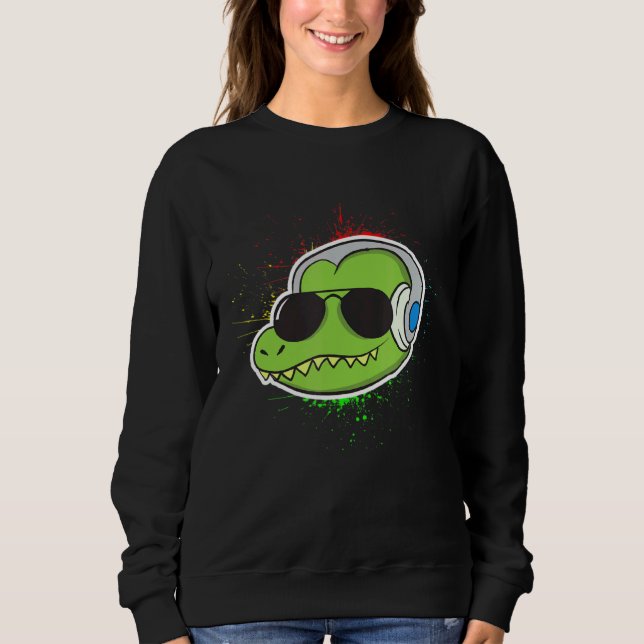 Sweatshirt Alligator cool avec Alligator casque (Devant)