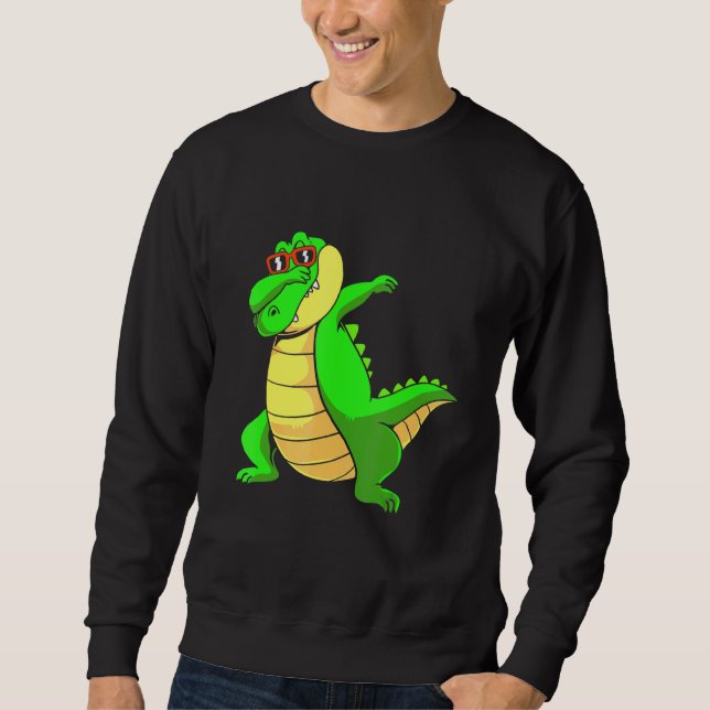 Sweatshirt Alligator Dab Dabant Crocodile Pour Enfants (Devant)