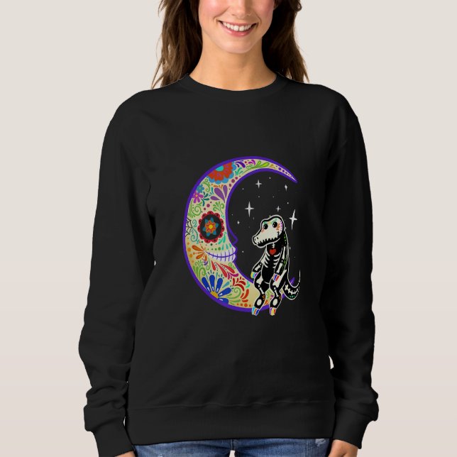 Sweatshirt Alligator Dia De Los Muertos squelette (Devant)