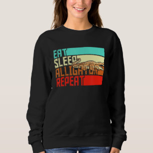 Sweatshirt Alligator Répéter le sommeil vintage