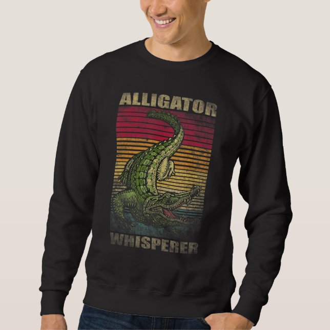 Sweatshirt Alligator Whisperer Retro Vintage Distressed (Devant)