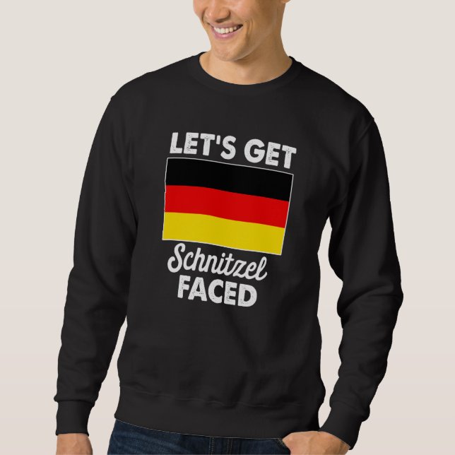 Sweatshirt Allons Nous Faire Schnitzel Visage Drapeau Alleman (Devant)