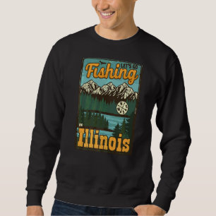 Sweatshirt Allons pêcher dans l'Illinois Vintage Illinois Ret