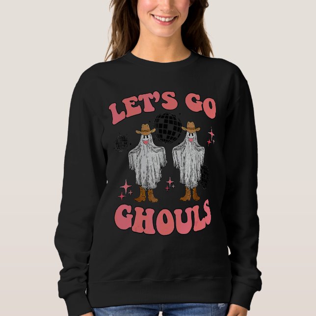 Sweatshirt Allons-y les goules boule disco fantôme Halloween  (Devant)