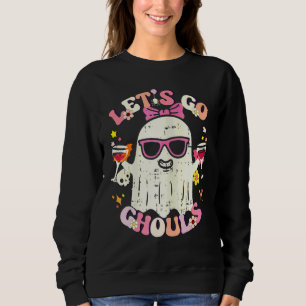 Sweatshirt Allons-y les goules Fantôme avec des fleurs Déguis