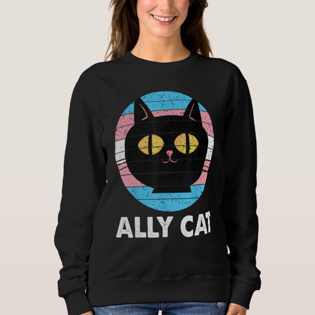 Sweatshirt Ally Cat Transgender Pride  Cat Kitten LGBT Trans  (Devant)