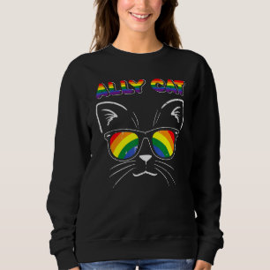 Sweatshirt Ally Chat Lunettes de soleil Gay Rainbow Pride Lgb