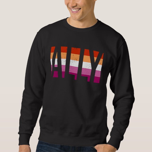Sweatshirt Ally Gay Pride Month LGBT Lesbian Flag Equal Right (Devant)