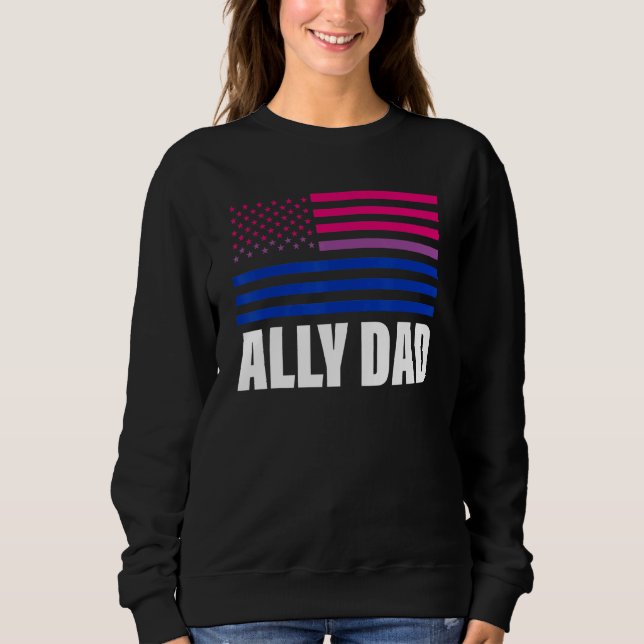 Sweatshirt Ally Papa Bisexual Drapeau Lgbt Gay pride (Devant)