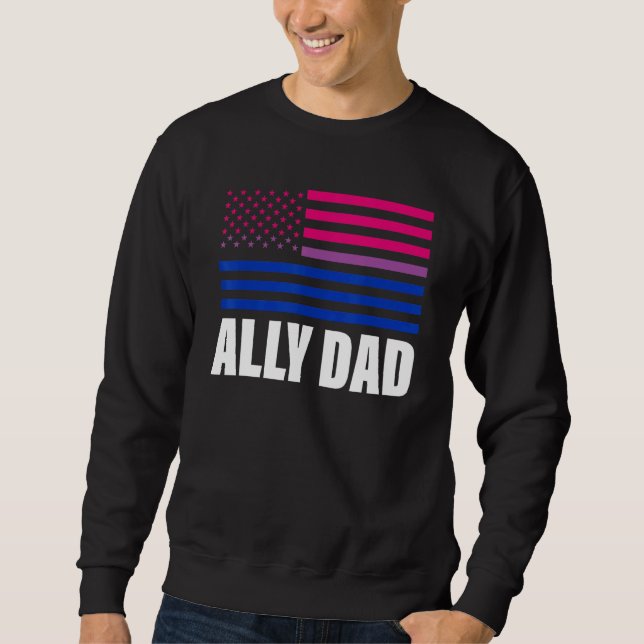 Sweatshirt Ally Papa Bisexual Drapeau Lgbt Gay pride (Devant)