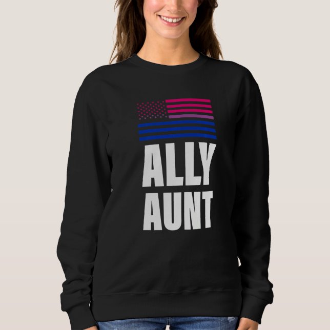 Sweatshirt Ally Tante Bisexual Drapeau Lgbt Gay pride (Devant)