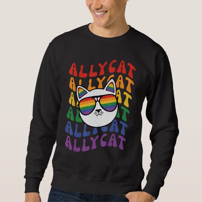 Sweatshirt AllyCat  Ally Cat Gay Pride Rainbow Sunglasses LGB (Devant)