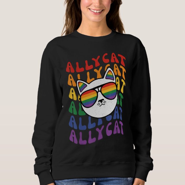 Sweatshirt AllyCat  Ally Cat Gay Pride Rainbow Sunglasses LGB (Devant)