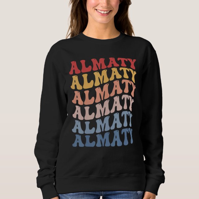 Sweatshirt Almaty City Groovy Retro (Devant)