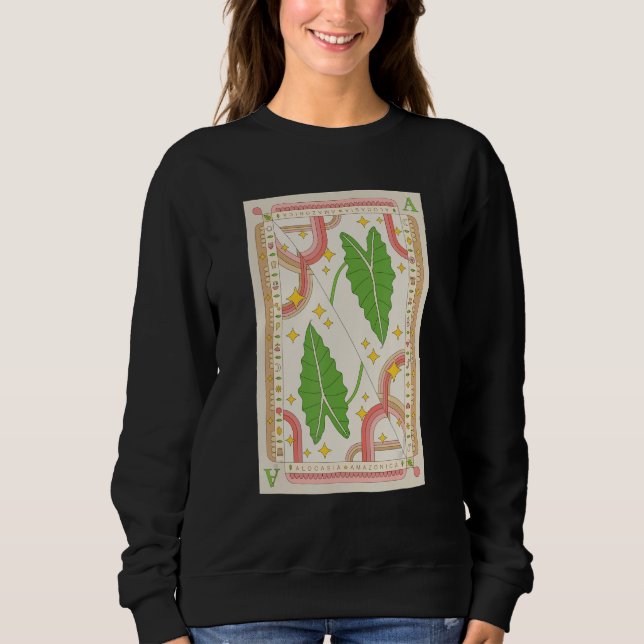 Sweatshirt Alocasia Polly Houseplant Illustration Playing Car (Devant)