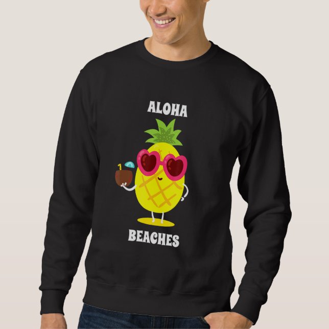 Sweatshirt Aloha Beach Coconut Pineapple Hawaii Vacances (Devant)
