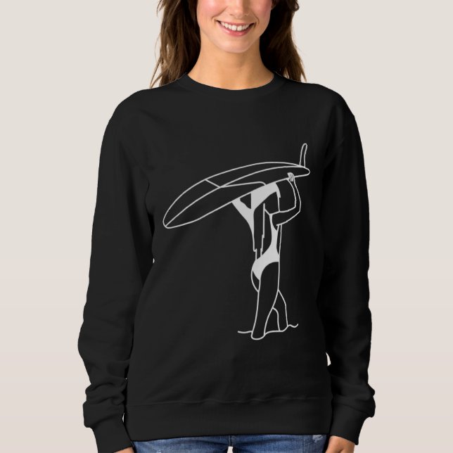 Sweatshirt Aloha  Beach Summer Palm Trees Hawaii Surfer Girl (Devant)