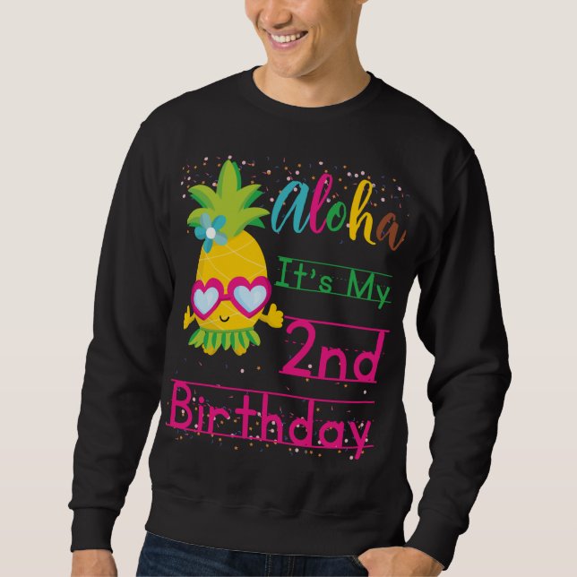 Sweatshirt Aloha C'est mon 2e anniversaire Hawaii Lunettes de (Devant)